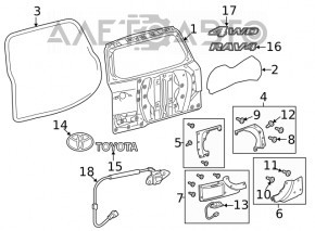 Toyota Rav4 06-08 tailgate trim panel 3