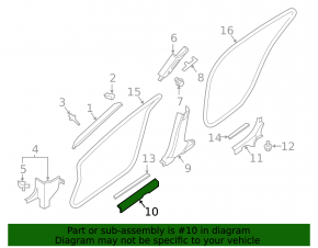 Door sill trim front right inner Nissan Maxima A36 16-23 black