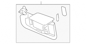 Left visor Chevrolet Volt 16 - gray, without hook, dry-cleanable