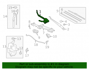 Right windshield wiper arm for Toyota Prius V 12-17