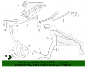 Windshield Washer Motor Subaru Outback 20-