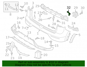 Rear bumper reinforcement bracket left Kia Niro 17-19 HEV, PHEV