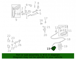 Front left door lock VW Touareg 11-17
