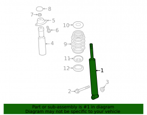 Rear left shock absorber Audi TT 15-23