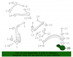 Front lower right control arm cover for Porsche Macan 15-20, rear, broken mount