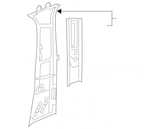 Center pillar trim upper belt left Mercedes C-class W205 15-21 black