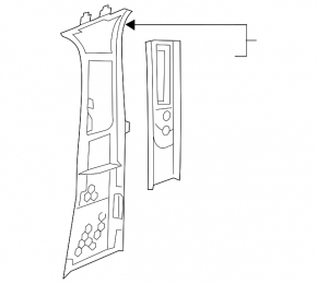Center pillar trim upper belt left Mercedes C-class W205 15-21 black