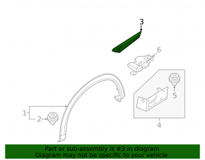 Front right fender molding for Mazda CX-90 24-26