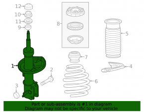 Shock absorber front right Chevrolet Volt 13-15 rest