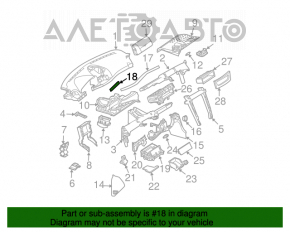 Wooden dashboard trim panel, left, Mercedes W211