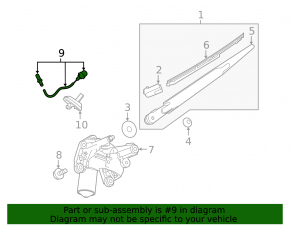 Rear washer nozzle Nissan Kicks 18-24