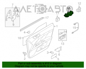 Front left window lift control for Suzuki Kizashi 10-15