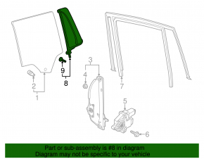 Door glass triangle rear left VW Atlas 18-24