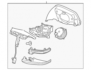 Right side mirror assembly for BMW i3 14-21, 3+2 pins, heated, turn signal, black, sand, dried out seal