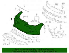 Front bumper bare Toyota Avalon 19-23