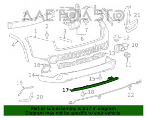 Rear bumper lip trim lower Toyota Highlander 14-19 structure scratch