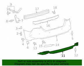 Rear bumper lip Toyota Camry v70 18-24 LE\XLE