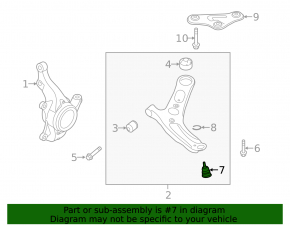 Front left ball joint Kia Forte 14-18