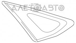 Rear left window, blind glass, Lexus RX350 RX450h 10-15 chrome