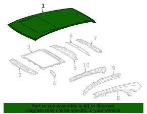 Metal roof Lexus NX200t NX300 NX300h 15-21 under the hatch, under the rails, on the body