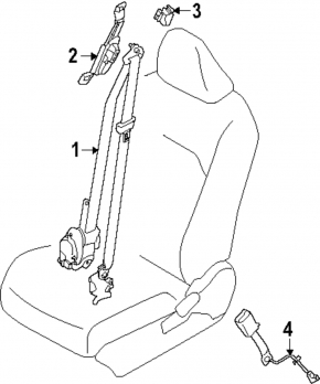 Subaru Forester 25-26 passenger seat belt latch