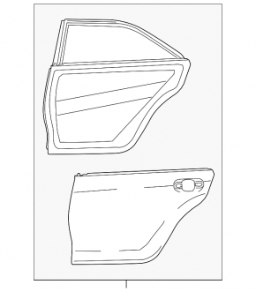 Rear right door assembly for Toyota Camry v55 15-17 USA