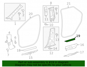 Lexus RX350L RX450hL 18-22 black outer rear left door sill plate