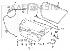 Trunk lid hinge right Honda Insight 19-22