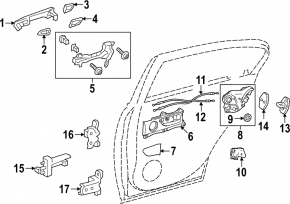 Lexus Hs250h 10-12 rear right outer handle plug
