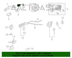 Lexus Hs250h 10-12 rear right outer handle plug