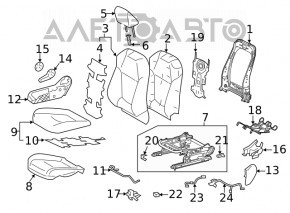 Passenger seat Toyota Venza 21 - without airbag, leather, gray, driftwood, without controls and motors, for spare parts