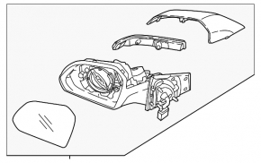 Right side mirror assembly for Hyundai Sonata 2016-2019 hybrid
