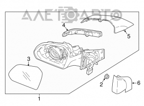 Right side mirror assembly for Hyundai Sonata 2016-2019 hybrid
