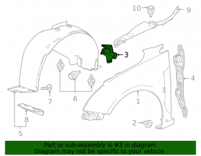 Front left fender bracket Chevrolet Cruze 11-16