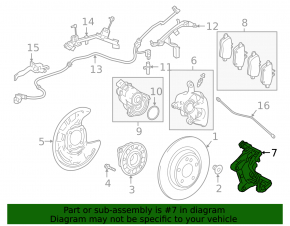 Rear left caliper bracket for Mercedes X247 GLB 20-26 (320/12mm)