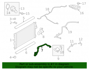 Lower cooling hose for Ford Escape MK3 13-19 2.5 with quick release