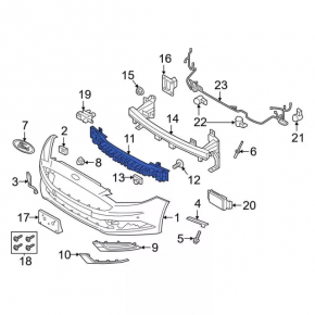 Ford Fusion mk5 17-18 front bumper absorber broken