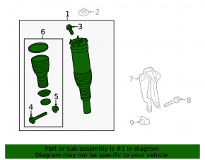 Front right air shock absorber for Land Rover Range Rover Sport 13-22 without adaptive suspension
