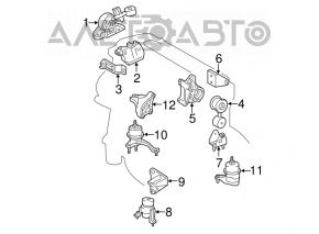 Front engine mount Toyota Camry v40 2.4, hybrid rusty