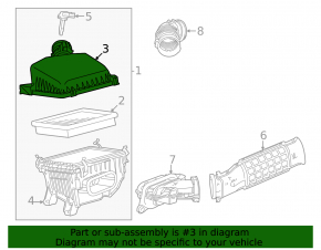 Upper air filter housing cover Lexus LX 22-26