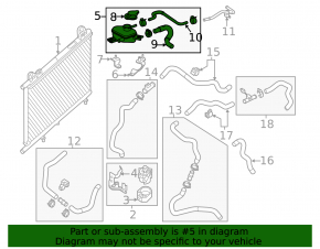 Nissan Pathfinder 13-15 hybrid inverter expansion tank with cap