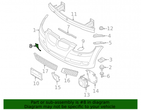 BMW 3 Series E90 E92 07-12 Without M3 Front Bumper Tow Hook Cap. 2007-10