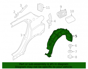 Rear right fender liner BMW X2 F39 18-23