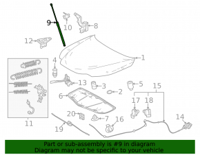 Left hood shock absorber for Lexus NX 22-25