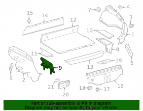Pocket box trunk left Toyota Prius 50 Prime 17-22