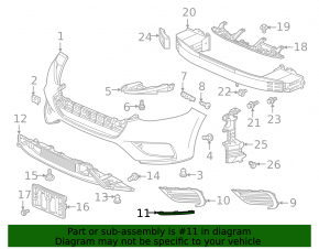 Front bumper molding lower left Honda Insight 19-22 structure
