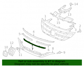 Lower molding for radiator grille Honda CRV 12-14 prerest