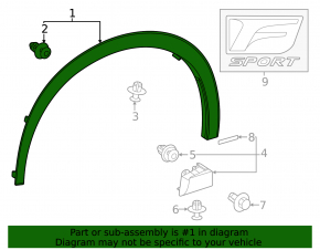 Front left fender arch trim for Lexus RX 23-26 Canada built
