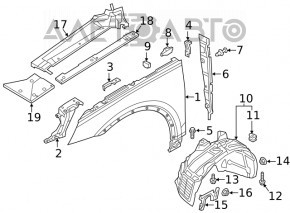 Front right wing Audi Q5 80A 18-25 white LS9R