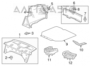 Acura ILX 13-15 Trunk Door Trim Black, Scratched